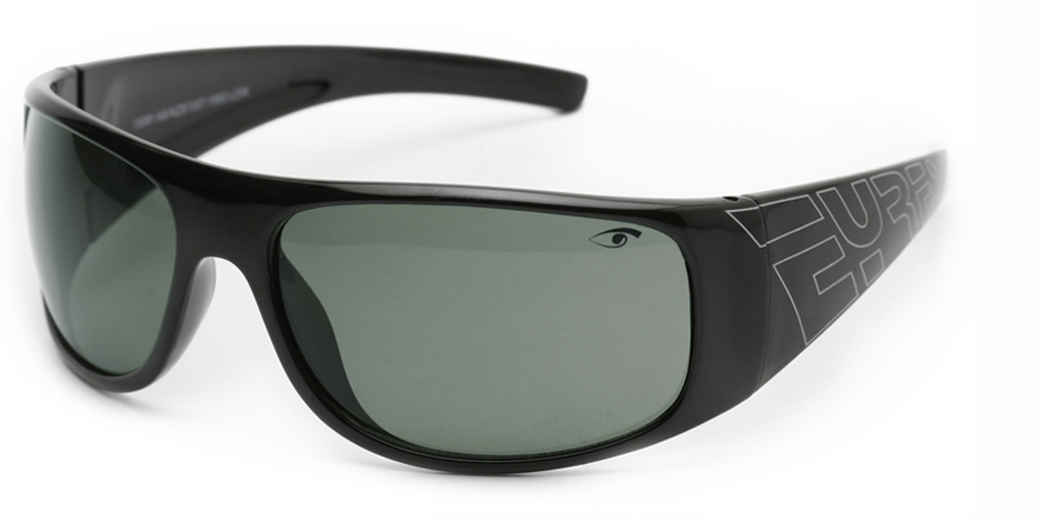 EYRES SAFETY GLASSES XCCESS SHINY BLACK FRAME POLARIZED SMOKE LENS